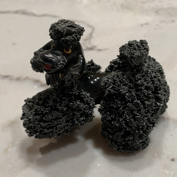 3 Poodle ornaments. Very old. Black handmade ceramic and heavy metal silver dog. - Picture 4 of 13